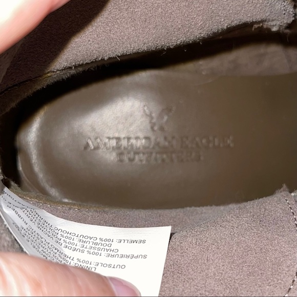 AMERICAN EAGLE OUTFITTERS Booties Aeo Leather Ankle Boots Taupe Pull On Size 7.5 - Picture 7 of 9